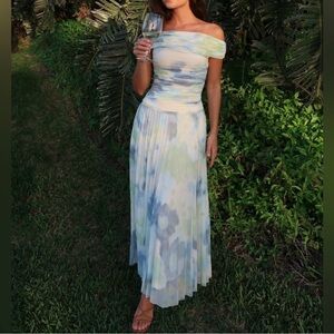 Off-Shoulder Wedding Guest Maxi Dress